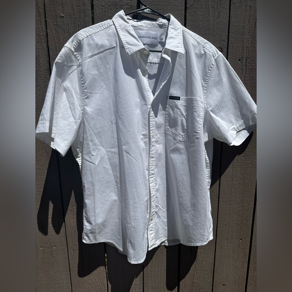 Calvin Klein Short Sleeve Button Down Shirt Mens size XL